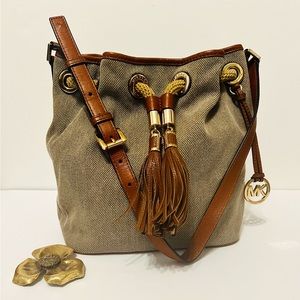 Michael Kors Canvas, Leather Crossbody Shoulder Bag